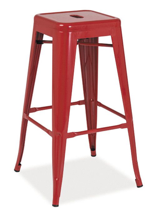 Casarredo Barová kovová židle LONG červená - ATAN Nábytek