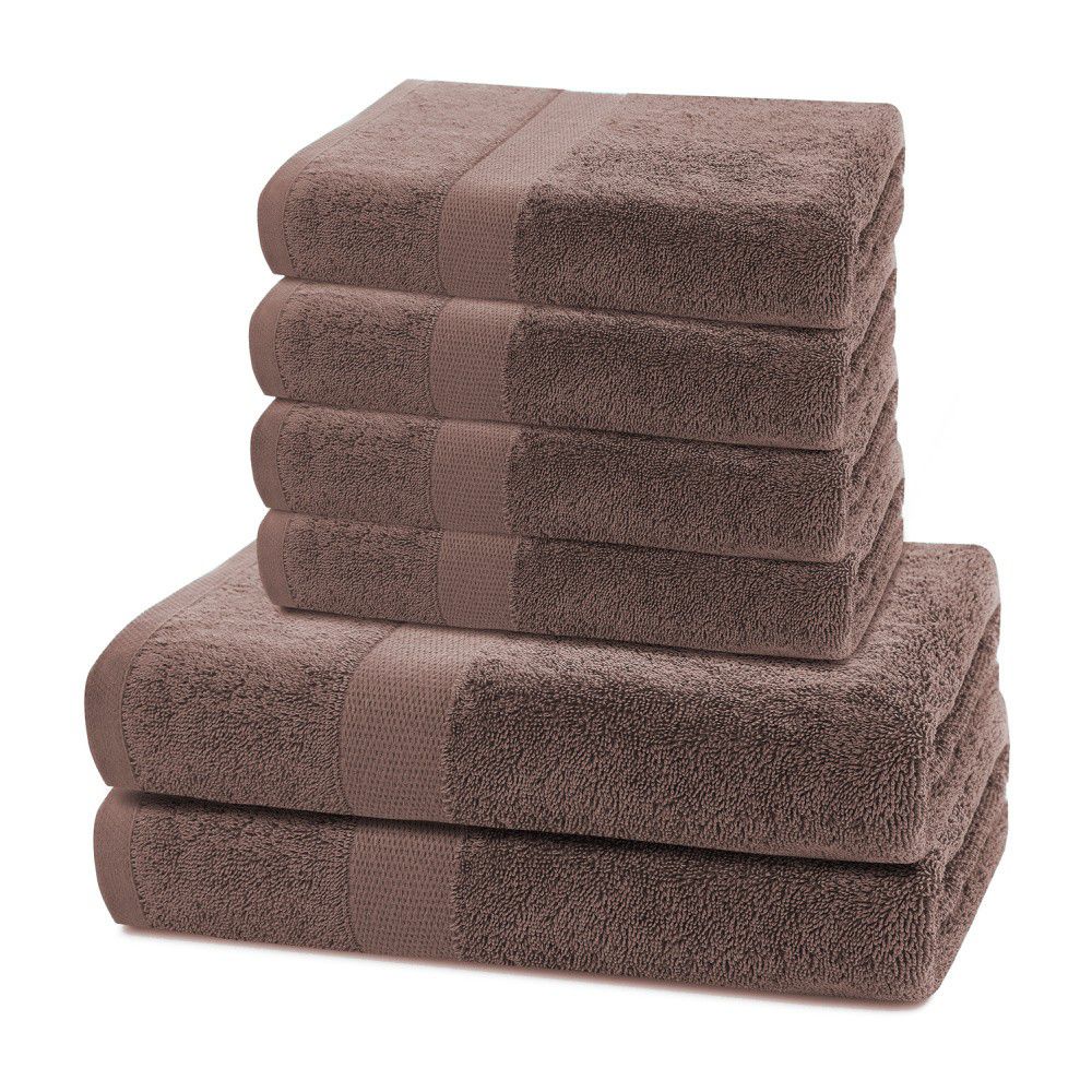 Set hnědých ručníků DecoKing MARINA, velikost 2*70x140+4*50x100 - Bonami.cz