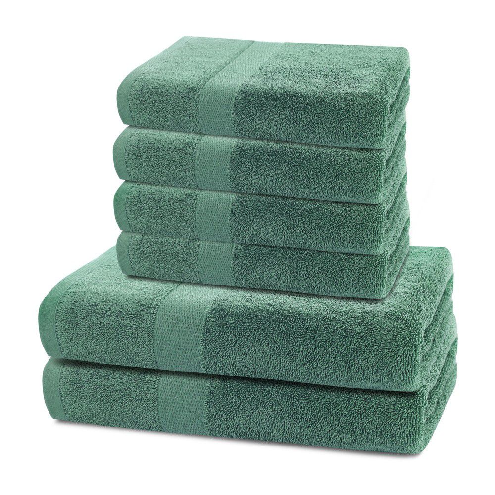 Sada ručníků DecoKing MARINA zelených, velikost 2*70x140+4*50x100 - Houseland.cz