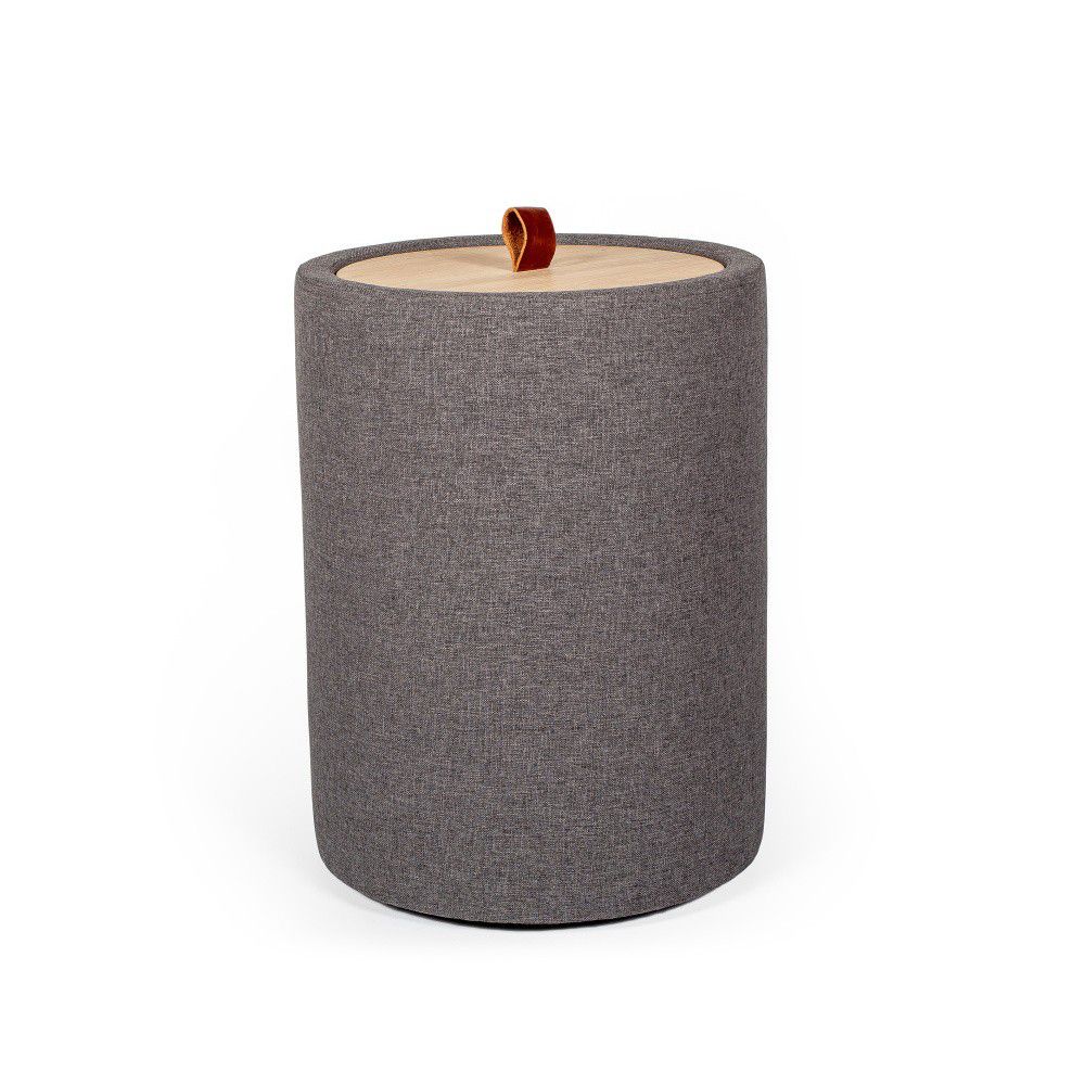 Odkládací stolek v tmavě šedé barvě se snímatelnou deskou z dubového dřeva Askala Ibisco, ⌀ 36 cm - Bonami.cz