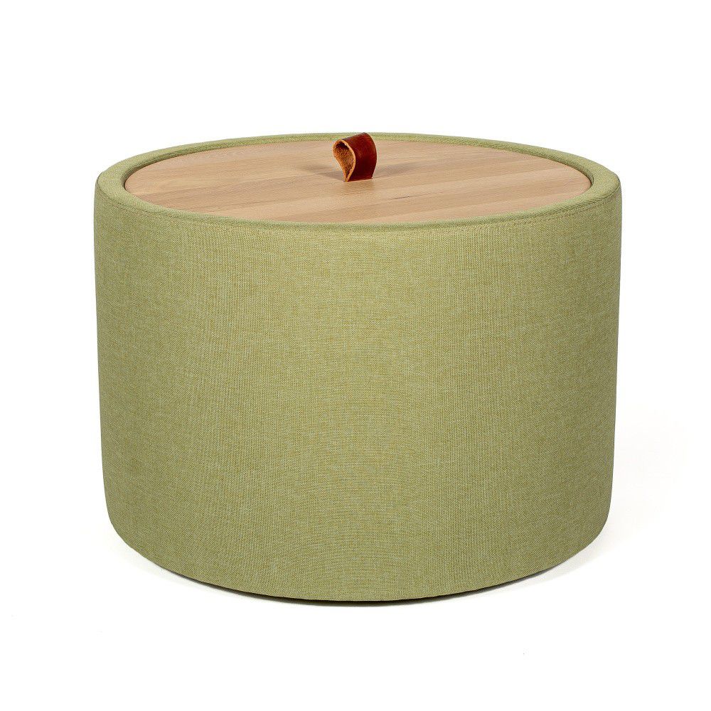 Odkládací stolek v zelené barvě se snímatelnou deskou z dubového dřeva Askala Ibisco, ⌀ 56 cm - Bonami.cz