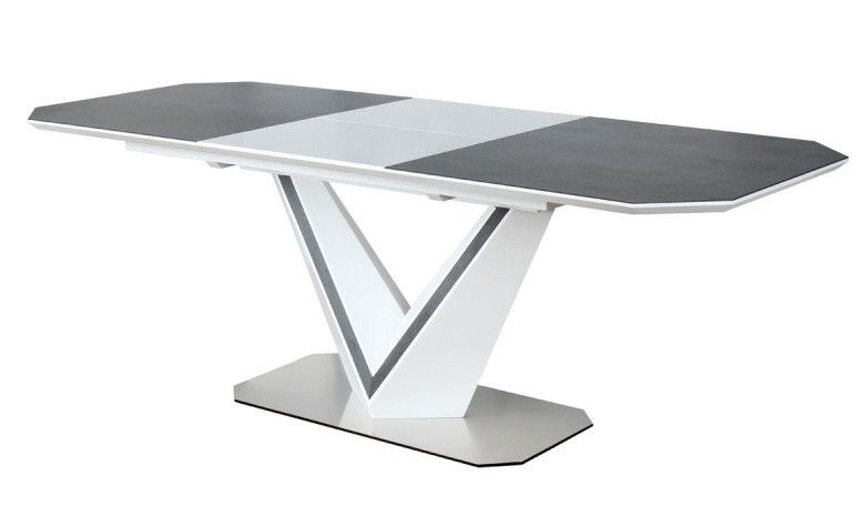 Casarredo Jídelní stůl rozkládací VALERIO CERAMIC šedá/bílý mat - ATAN Nábytek