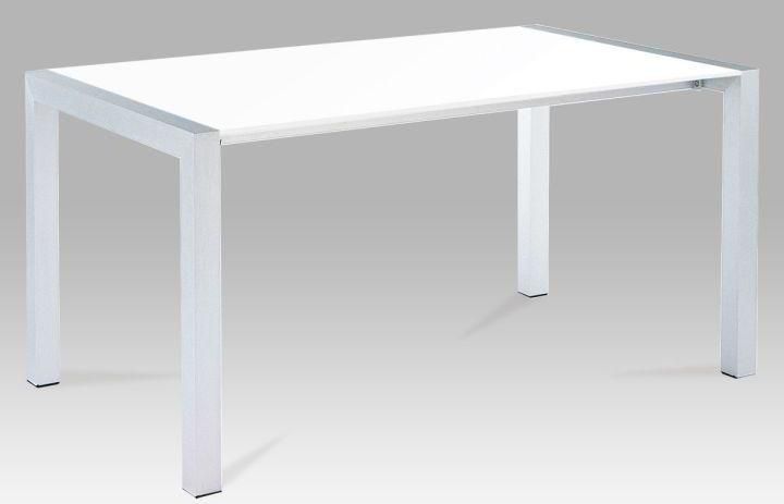 Jídelní stůl, rozkládací, MDF / kov, bílá extra vysoký lesk HG, 150-190-230x90 cm, DARO Mdum - M DUM.cz