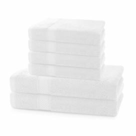 Set 2 bílých osušek a 4 ručníků AmeliaHome Bamby White