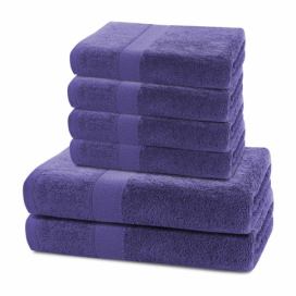 Sada 2 osušek a 4 ručníků DecoKing Ginna fialové, velikost 2*70x140+4*50x100