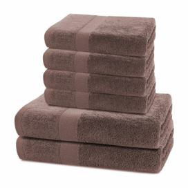Set hnědých ručníků DecoKing MARINA, velikost 2*70x140+4*50x100