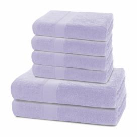 Set 2 osušek a 4 ručníků DecoKing Ginna fialové, velikost 2*70x140+4*50x100