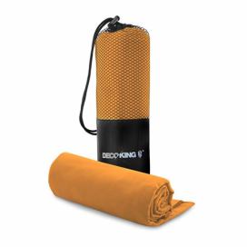 Sportovní ručník z mikrovlákna DecoKing Ekea oranžový, velikost 70x140+30x50