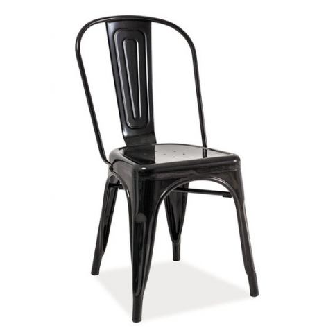 Casarredo Jídelní kovová židle LOFT černá - ATAN Nábytek