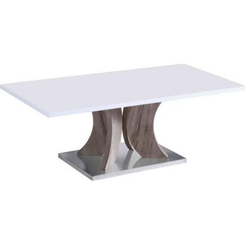Konferenční stolek, bílá + dub sonoma, ARISTID - M DUM.cz