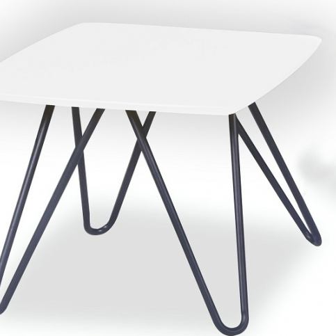Konferenční stolek, bílá vysoký lesk / černá, KANER 1 - M DUM.cz