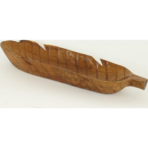 Autronic Dekorační mísa ve tvaru listu teakové dřevo AUBW84 - Veselá Žena.cz