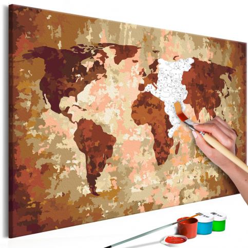 DIY set na tvorbu vlastního obrazu na plátně Artgeist Earth Map, 60 x 40 cm - Bonami.cz