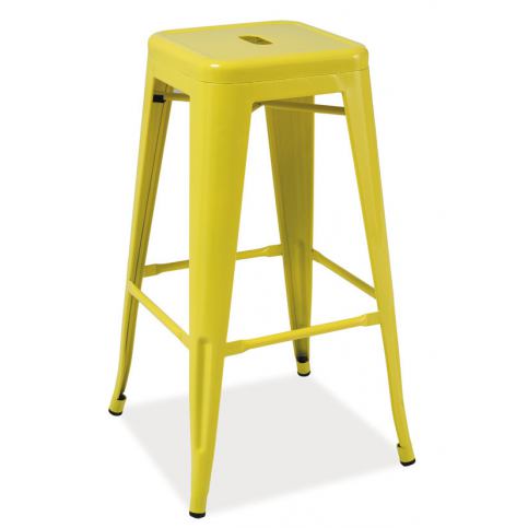 Casarredo Barová kovová židle LONG žlutá - ATAN Nábytek