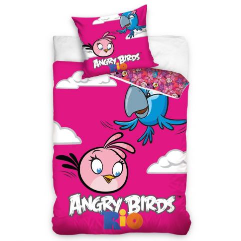 Tip Trade Bavlněné povlečení Angry Birds Rio Pink Bird, 140 x 200 cm, 70 x 80 cm - Favi.cz