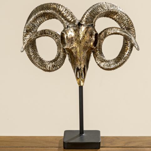 Dekorace Kozí hlava Tilde zlatá - Velký Košík