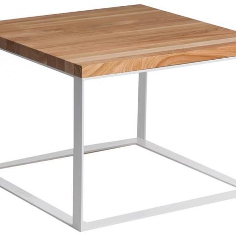 Konferenční stolek Aulum 60x60 cm, třešeň/bílá - Designovynabytek.cz