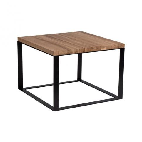 Konferenční stolek Aulum 45x45 cm, dub/černá - Designovynabytek.cz