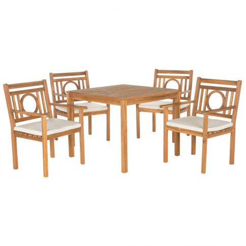 Set zahradního stolu a židlí z akáciového dřeva Safavieh Malaga - Bonami.cz