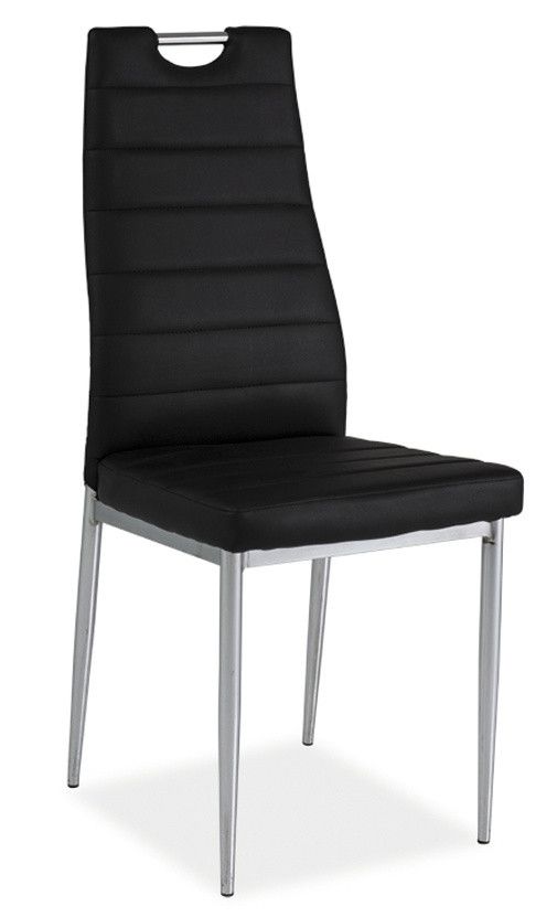 Casarredo Jídelní čalouněná židle H-260 černá/chrom - ATAN Nábytek