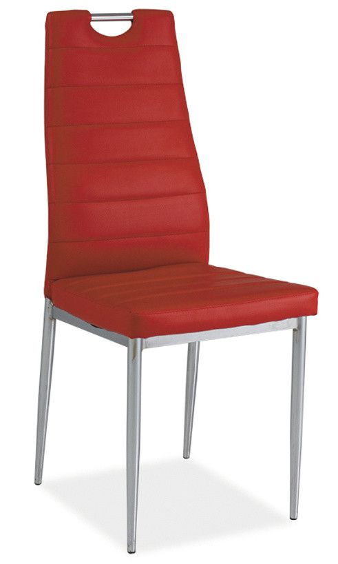 Casarredo Jídelní čalouněná židle H-260 červená/chrom - ATAN Nábytek