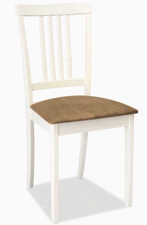 Casarredo Jídelní dřevěná židle CD-63 bílá/béžová - ATAN Nábytek