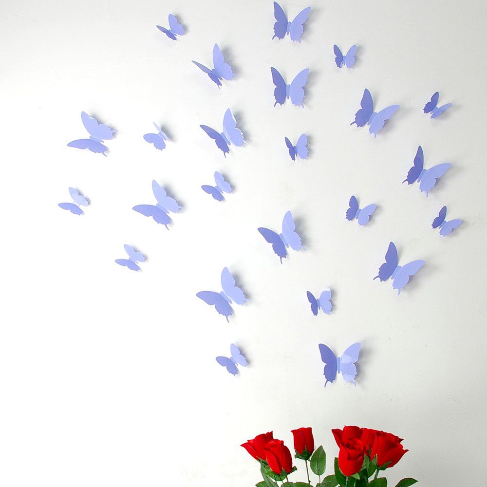 Sada 12 fialových 3D samolepek Ambiance Butterflies - Bonami.cz
