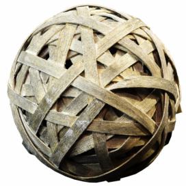 Vingo Šedá dekorační koule z dřevěných lupínků 2 ks - 10 cm