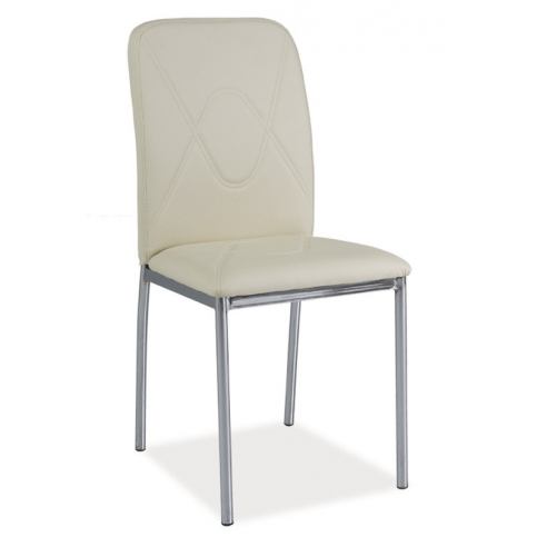 Casarredo Jídelní čalouněná židle H-623 krémová/chrom - ATAN Nábytek