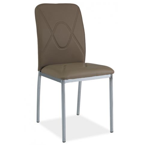 Casarredo Jídelní čalouněná židle H-623 tmavě béžová/chrom - ATAN Nábytek