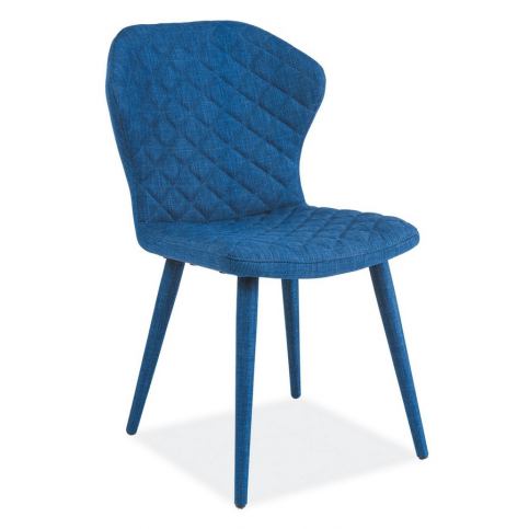 Casarredo Jídelní čalouněná židle LOGAN modrá - ATAN Nábytek