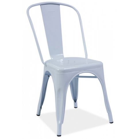 Casarredo Jídelní kovová židle LOFT bílá - ATAN Nábytek