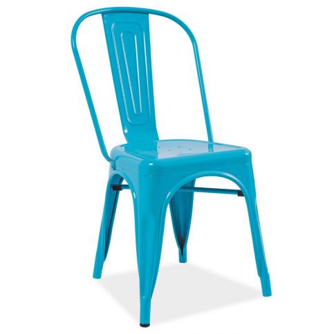 Casarredo Jídelní kovová židle LOFT modrá - ATAN Nábytek