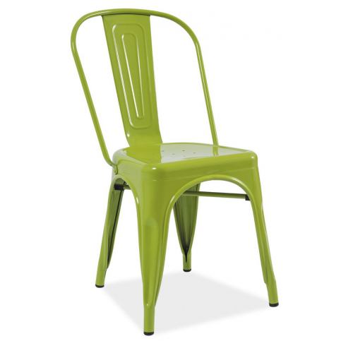 Casarredo Jídelní kovová židle LOFT zelená - ATAN Nábytek