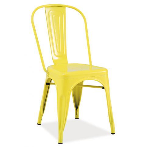 Casarredo Jídelní kovová židle LOFT žlutá - ATAN Nábytek