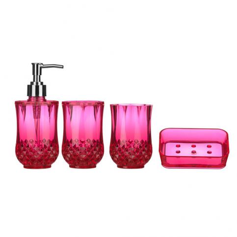 Růžový koupelnový set Premier Housewares Cristallo Hot Pink - Bonami.cz