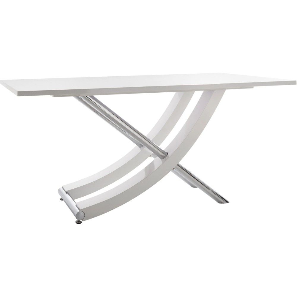 Lesklý bílý jídelní stůl Støraa Carl, 90 x 160 cm - Bonami.cz