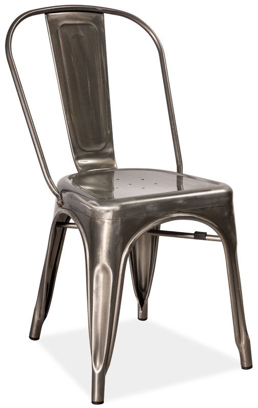 Casarredo Jídelní kovová židle LOFT ocel kartáčovaná - ATAN Nábytek