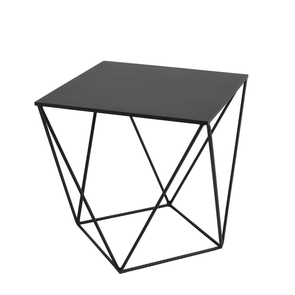 Nordic Design Černý kovový konferenční stolek Deryl 60x60 cm - Designovynabytek.cz