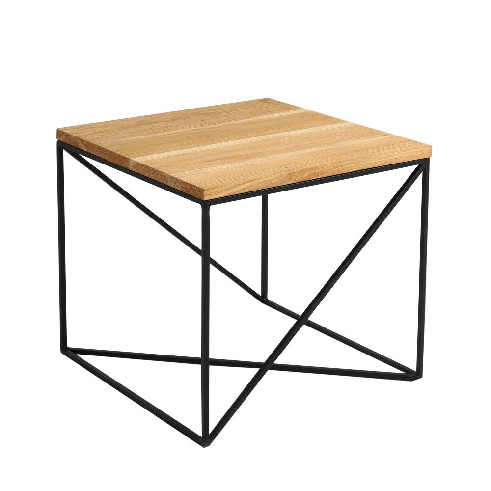 Nordic Design Přírodní konferenční stolek Mountain 50 cm s černou podnoží - Bonami.cz