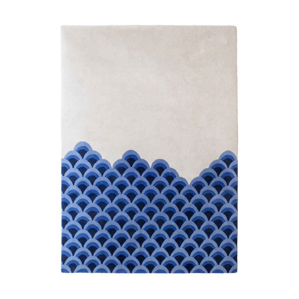 Modro-bílý koberec z čisté vlny HARTÔ Marin, 170 x 240 cm - Bonami.cz
