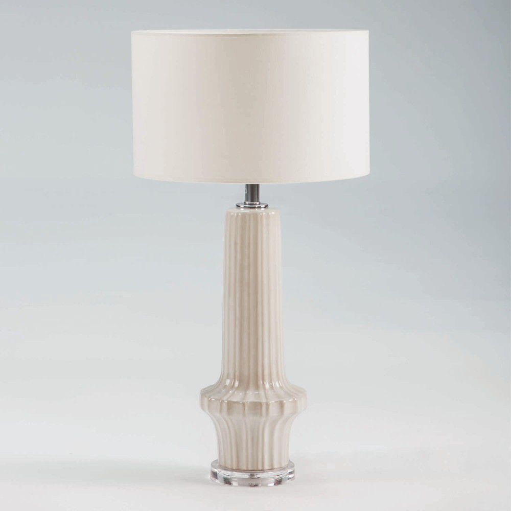 Bílá keramická stolní lampa bez stínidla Thai Natura, výška 58 cm - Bonami.cz