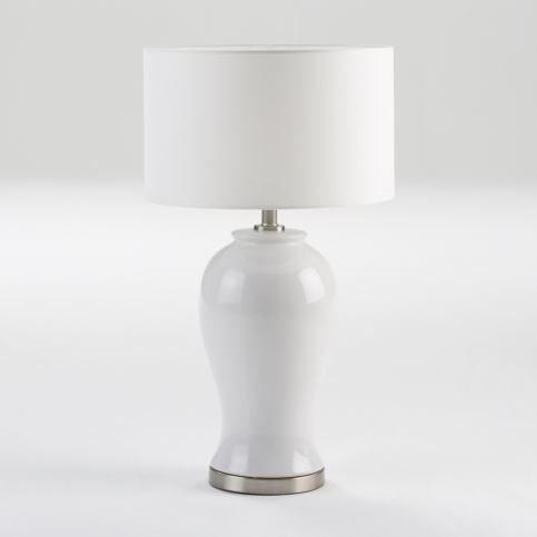 Bílá kermická stolní lampa bez stínidla Thai Natura Eline, výška 52 cm - Bonami.cz