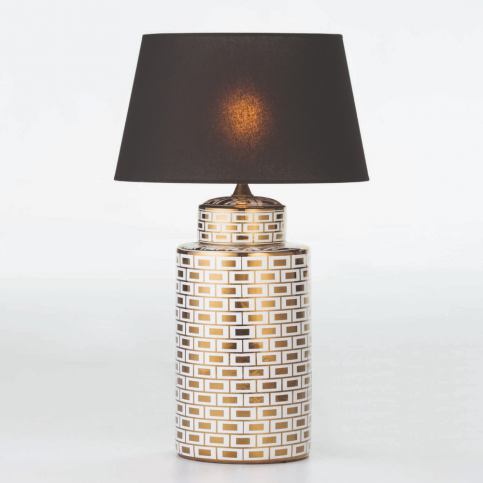 Keramická stolní lampa v bílo-zlaté barvě bez stínidla Thai Natura, výška 51 cm - Bonami.cz