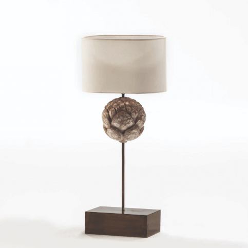 Kovová stolní lampa s bílým stínidlem Thai Natura, výška 56 cm - Bonami.cz