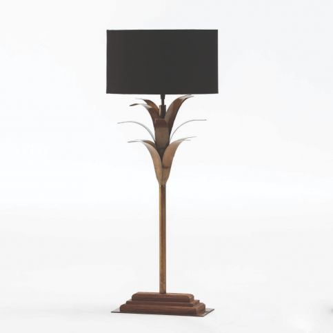 Kovová stolní lampa s černým stínidlem Thai Natura, výška 74 cm - Bonami.cz