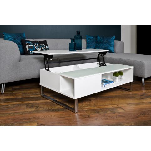 Moderní konferenční stolek s úložným prostorem Azelea - Bílý - Nábytek aldo - NE