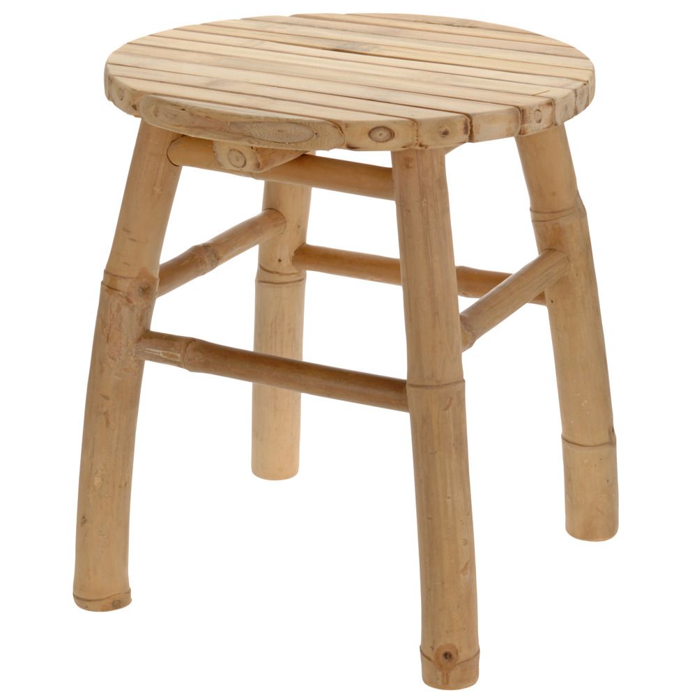 Home Styling Collection Bambusový taburet  stolička, opěrka nohou,  O 35 cm, wys. 40 cm - EMAKO.CZ s.r.o.
