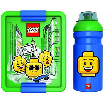 Set zeleno-modrého svačinového boxu a lahve na pití LEGO® Iconic - alza.cz