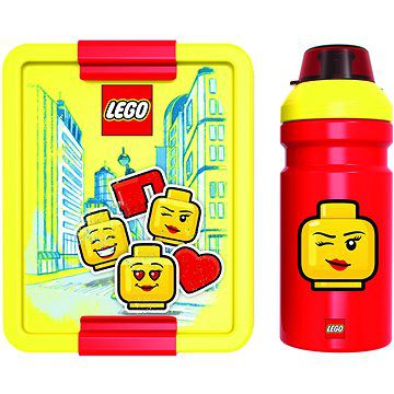 Set žluto-červeného svačinového boxu a lahve na pití LEGO® Iconic - alza.cz